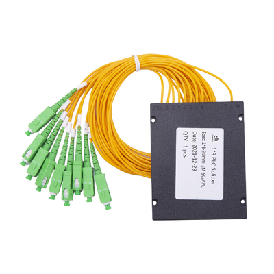 وضع فردي 1x8 Fiber PLC Splitter ABS Box Type SC / APC Connector 8 طرق