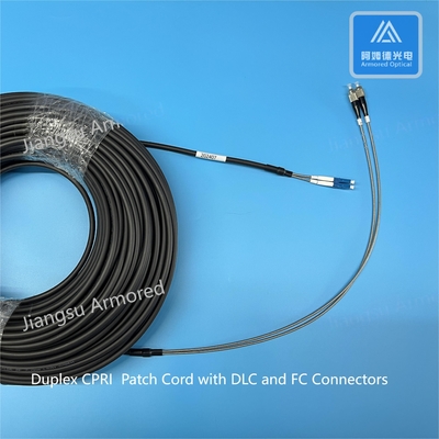 SM Armored FTTA Patch Cord CPRI 7.0mm Black DLC FC Armored Fibre Optic Cable 2 Cores