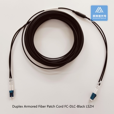 Duplex Armored Fiber Patch Cord DLC-DLC-20M  3.3mm Black LSZH Patch Lead