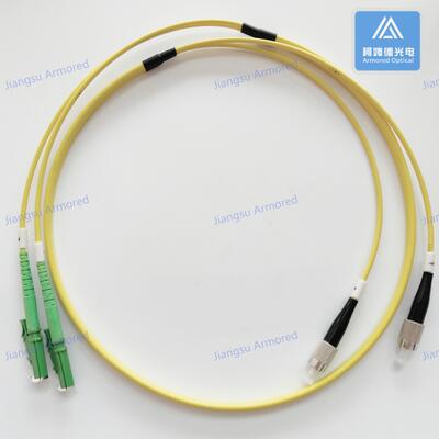 Duplex SM E2000-FC-1M Fiber Patch Cord Yellow LSZH Patch Lead
