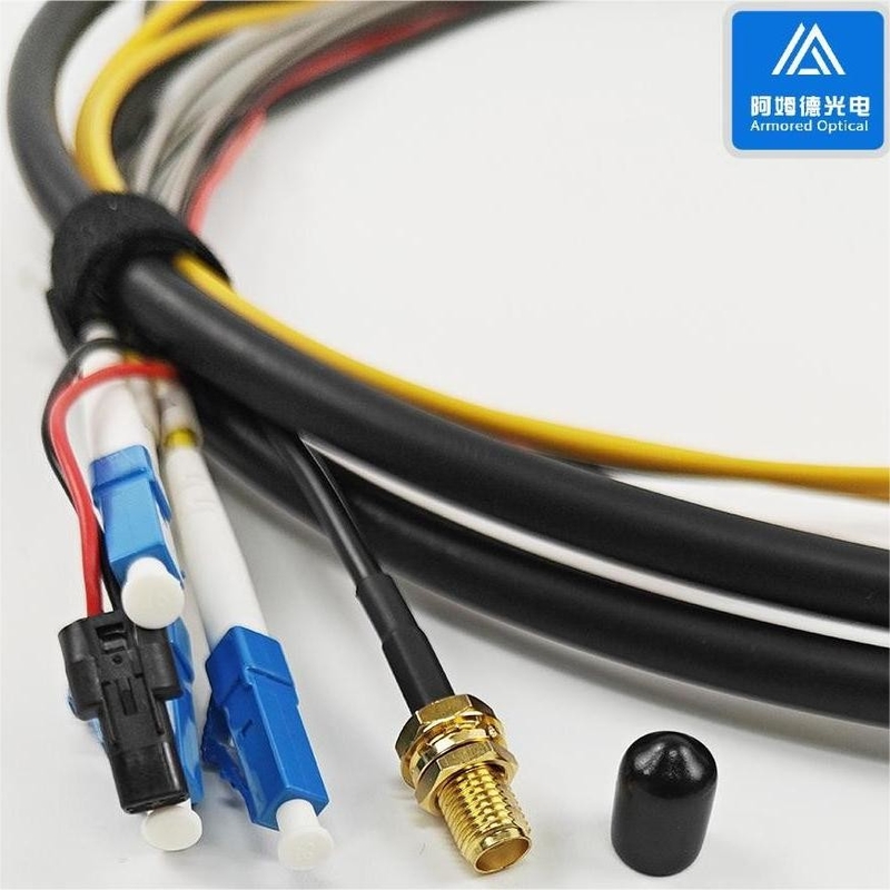 Electrical Hybrid Fiber Optic Cable 4 Cores SM G657A2 Fiber 4pcs 0.17² 7.0mm
